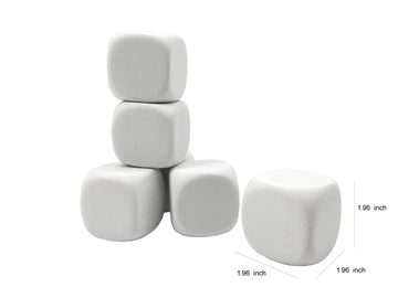 QIDIWIN White EVA Foam Dices for Kids - 6PCS, 1.96 inch, Creative Building Blocks, Graffiti Painting