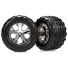 Traxxas 3668 Talon Tires Pre-Glued on 2.8'' Chrome All Star Wheels, Electric Rear (pair)