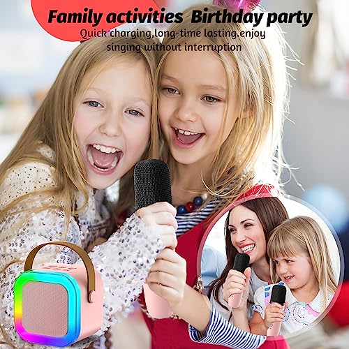 OUTUVAS Kids Karaoke Microphone Machine Toy, 4-12 Years Old Girls Christmas Birthday Gift for Girls, Karaoke Toys Gifts for Girl
