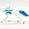 Sansukjai Fox Miniature Figurines Animals Hand Blown Glass Art Collectible Gift Home Decorate (Clear Blue)