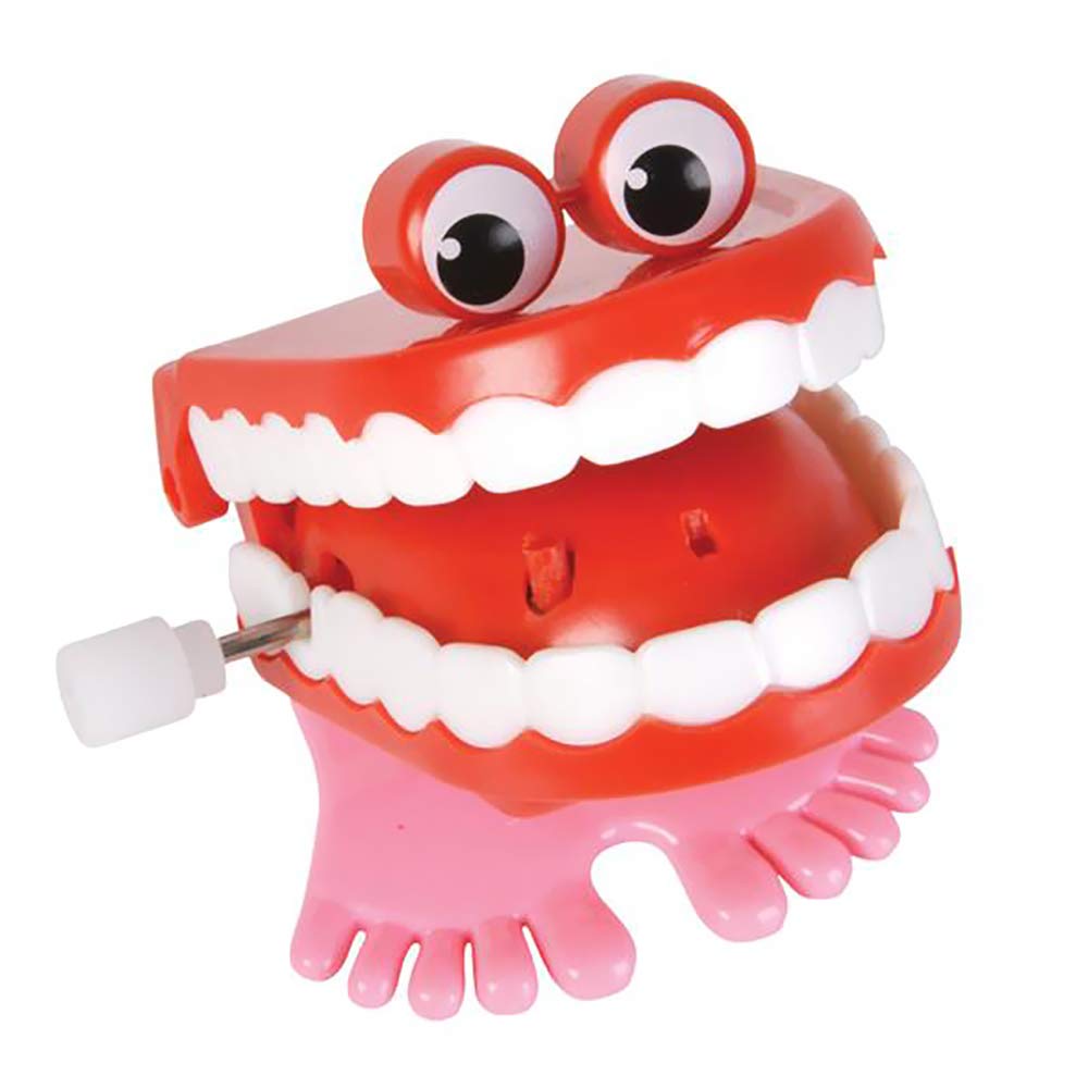 The Dreidel Company Wind Up Teeth Chomping & Chattering Teeth With Googly Eyes Toys For Kids Birthday Party Favors, Novelty And Gag Gifts, 1.75' Inches (12-Pack)