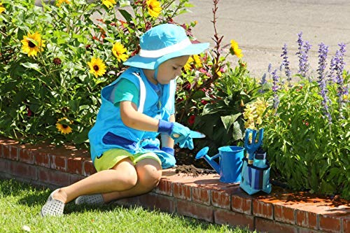 Eagle Eye Explorer Light Blue S/M Vest And Hat Fits Youth Size 4-7; 1 Blue Cargo Vest For Kids With Reflective Safety Straps & 1