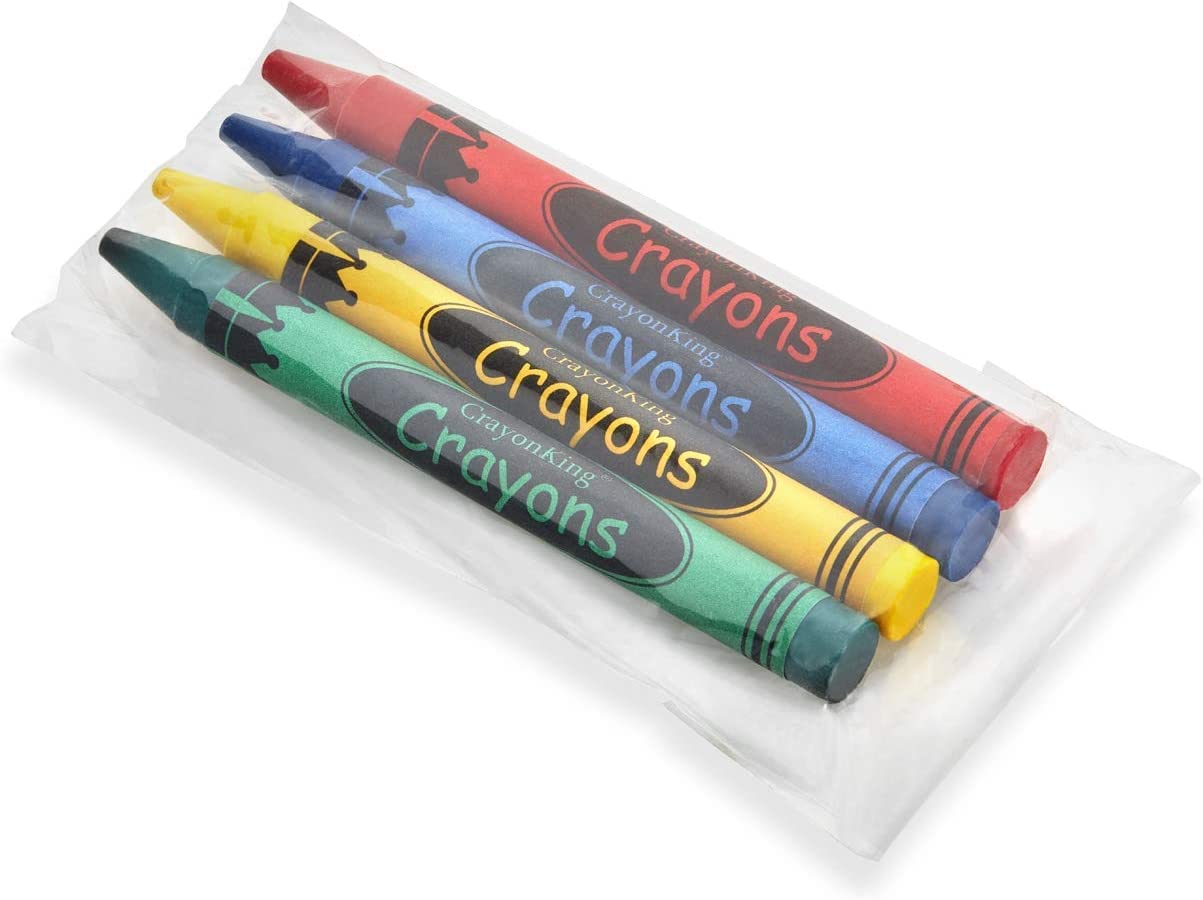 Crayonking 25 Sets Of 4-Packs In Cello (100 Total Bulk Crayons) Restaurants, Party Favors, Birthdays, School Teachers & Kids Col