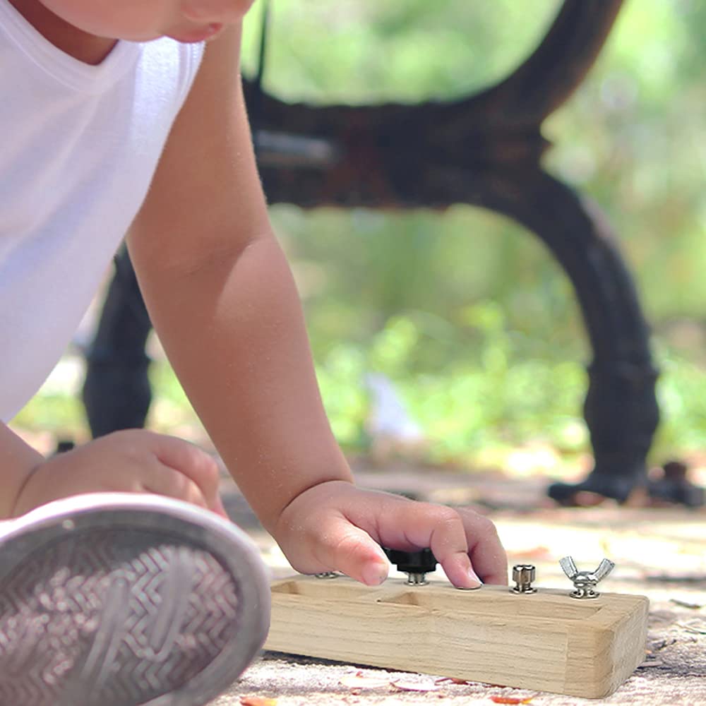 14 Pcs Kids Montessori Screwdriver Board Set, Wooden Screw Driver Activities Tools Montessori Toys for 3 4 5 Year Old, Basic Ski