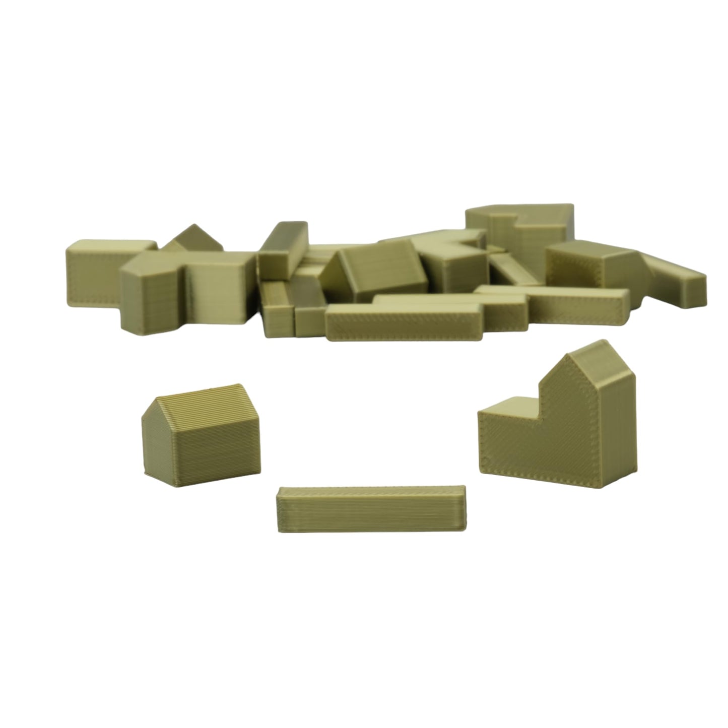 Bkprint3D Replacement Pieces For Catan Board Game | Settlers Pieces | 82 Colors | Base Set | (53_Silk_Olive)