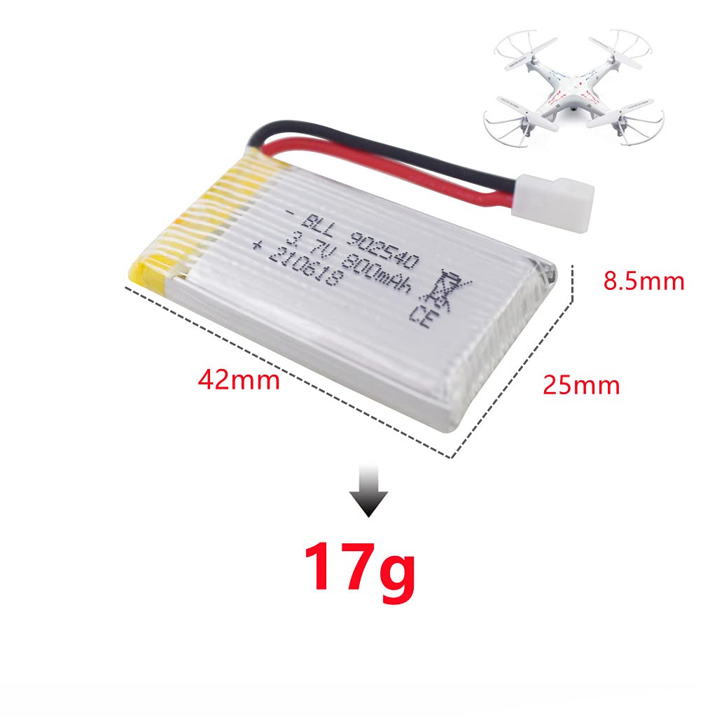 sea jump 5pcs 3.7v 800mAh Lithium Battery with 5-in-1 Charger for Syma X5C X5C-1 X5 X5SC X5SW H5C V931 S5C S5W SS40 FQ36 T32 T5W