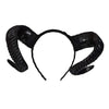NUOBESTY Black Sheep Horn Headband Devil Demon Horns Headband for Halloween Costume Cosplay Photo Props (Black)