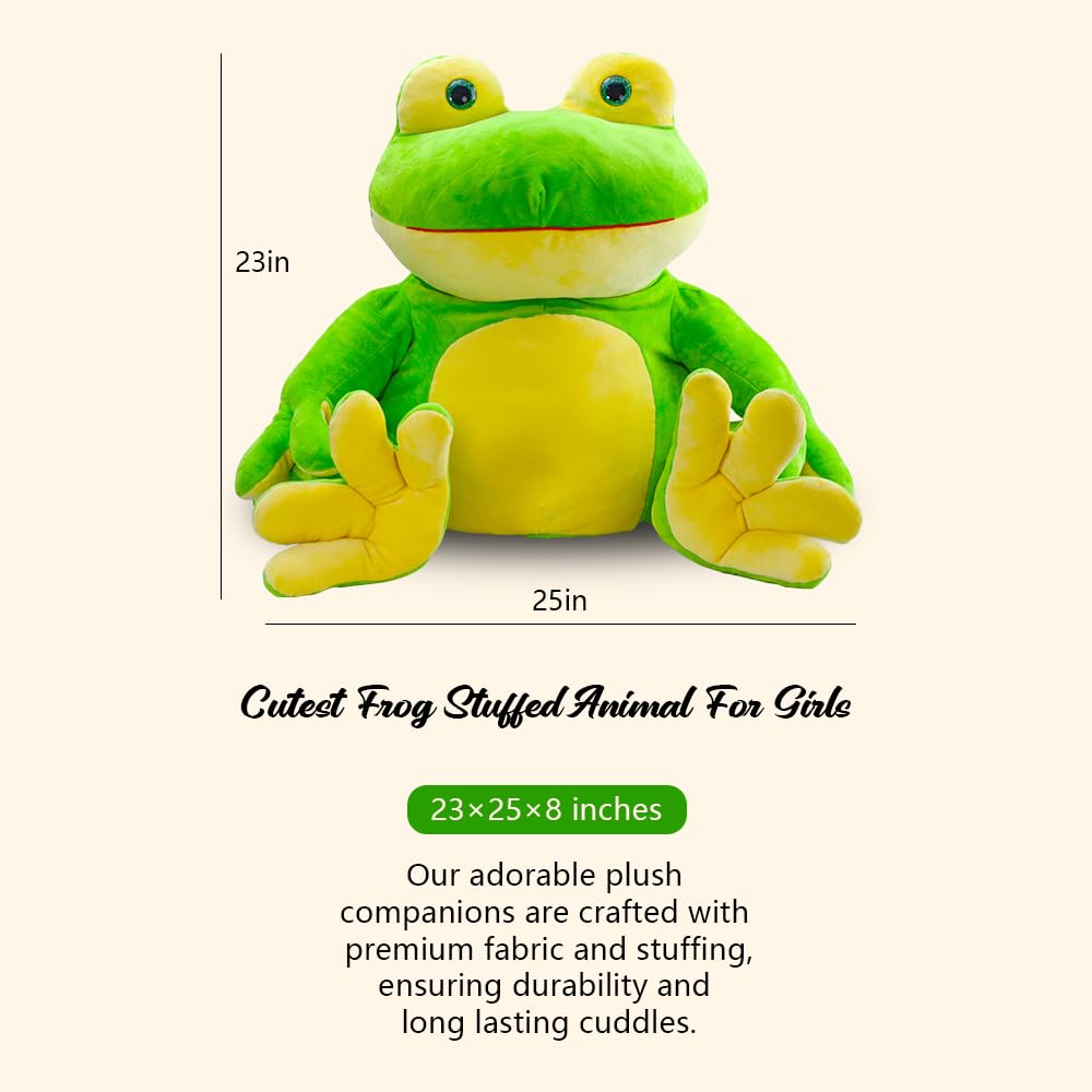 Yohaki Cute Frog Plush Stuffed Animal Toy For Boys & Girls Large 16 Inch Soft Toad Plushie Perfect For Hugging And Decoration(Un