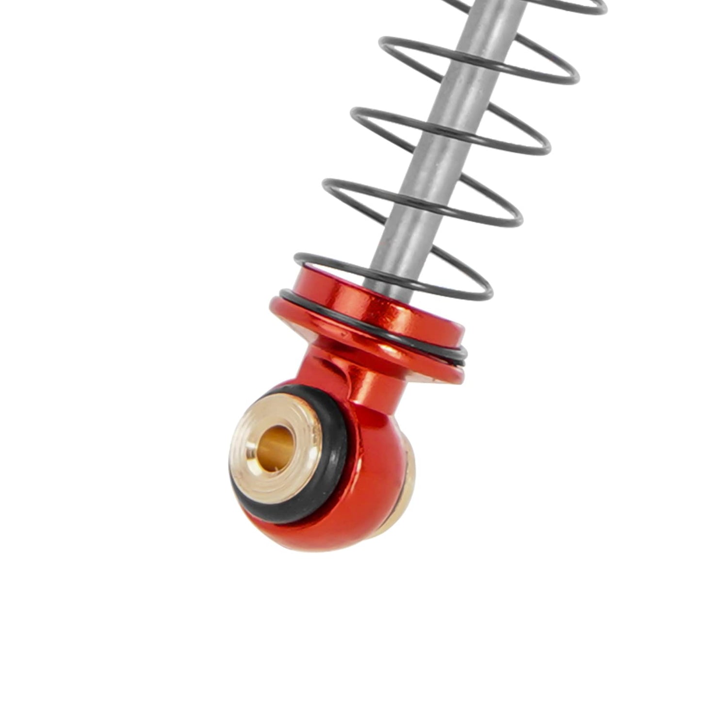 INJORA 51mm Shocks-Long Travel Threaded Double Barrel Damper for Axial AX24 SCX24 Upgrade 1/24 RC Crawler(Red)