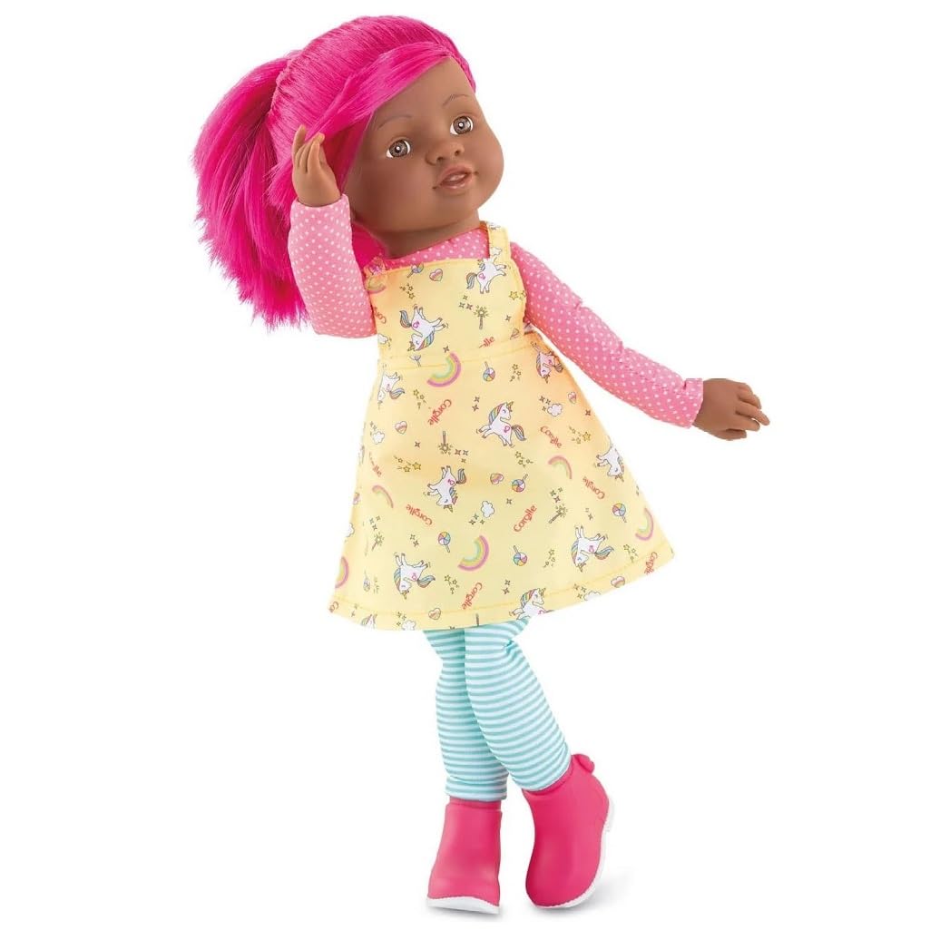 Corolle Rainbow Doll Céléna Soft Body Rag Doll - Easy-To-Style Long, Silky Hair, Vanilla-Scented, 16 Inches