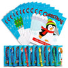 FAVONIR 12 Set Christmas Party Favor Stuffers Holiday Characters Themed 12 7 Coloring Books And 12 Pack Crayons. Goody Bag Ha