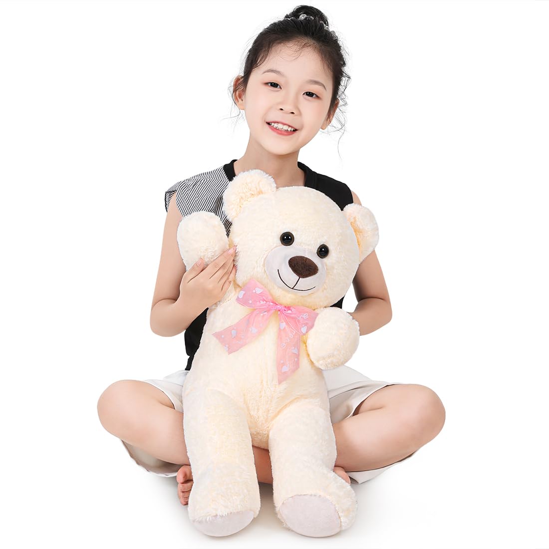 Sausudols Teddy Bear Stuffed Animal 24'' Small Teddy Bear Gift For Valentine'S Day Christmas Birthday White