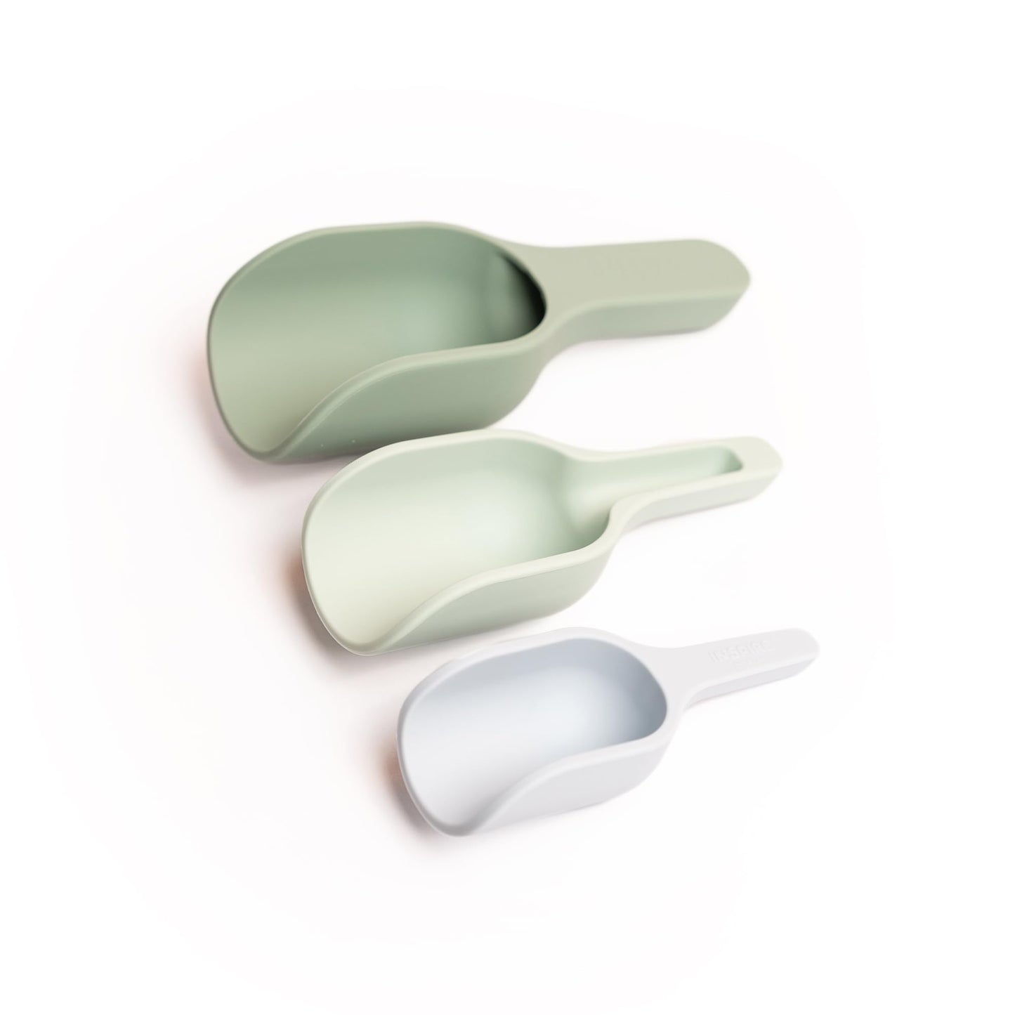 Inspire My Play - 3 X Silicone Nesting Scoops - Perfect For Sensory Playtray - Sensory Bin Accessories - Special Education Classroom Supplies - Montessori Education Toys - Multi-Purpose Shovel - Green