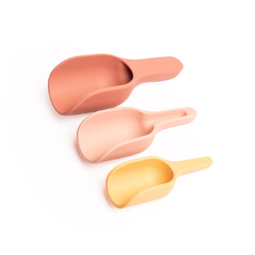 Inspire My Play - 3 X Silicone Nesting Scoops - Perfect For Sensory Playtray - Sensory Bin Accessories - Special Education Classroom Supplies - Montessori Education Toys - Multi-Purpose Shovel - Coral