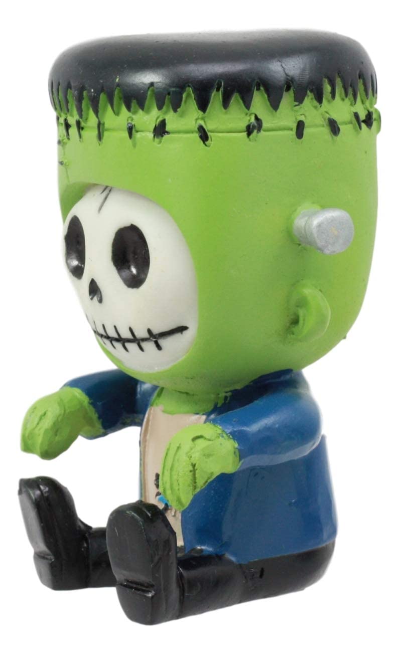 Ebros Frankie The Frankenstein Furrybones Figurine Small 3 Inch Tall Furry Bones Skeleton Monster Decor Statue As Halloween Gothic Fun Zombie Furry Bones Collectible