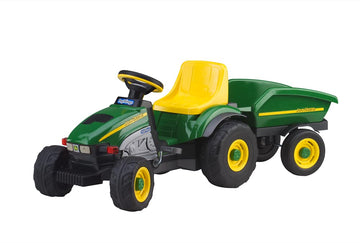 Peg Perego John Deere Farm Tractor And Trailer Pedal Tractor, Green