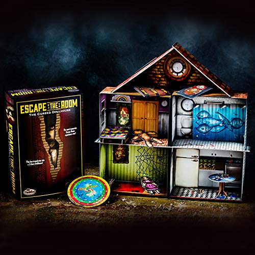 ThinkFun Escape the Room: The Cursed Dollhouse - Escape Room Experience for Ages 13+, Small Multi-Color Game (7353)