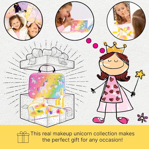 Make it Up Unicorn Collection - Washable - Non Toxic - Safe Makeup Set for Children