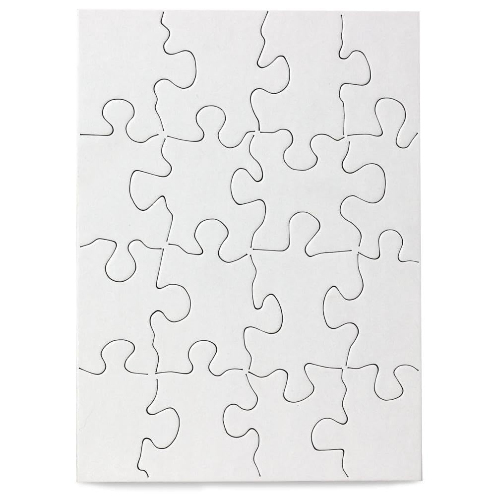 24 Blank Jigsaw Puzzles - 4 X 5.5 Inch, 16 Pieces Each - Hygloss Dyi Party Invites, Perfect For Decorating, Kids' Activities, Ar