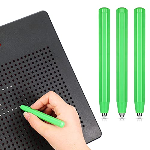 Outus 3 Pieces Replacement Stylus Magnetic Drawing Pen Magnet Replacement Pens For Magnetic Drawing Board Magnapad A To Z And Numbers 0 To 9 (Green)