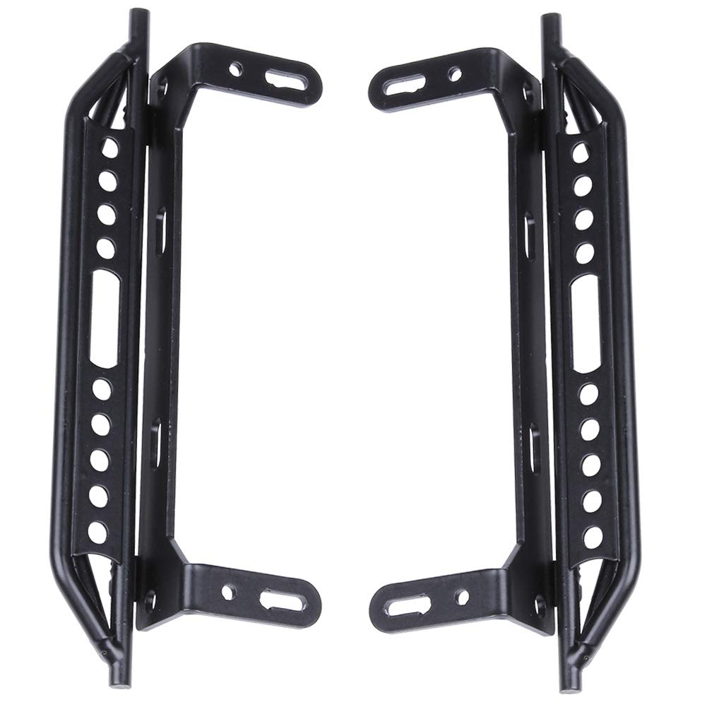 HobbyPark Metal Side Pedal Step Running Boards Foot-Plate for Traxxas TRX4 Trx-4 1/10 RC Crawler Body Shell Accessories (Black)