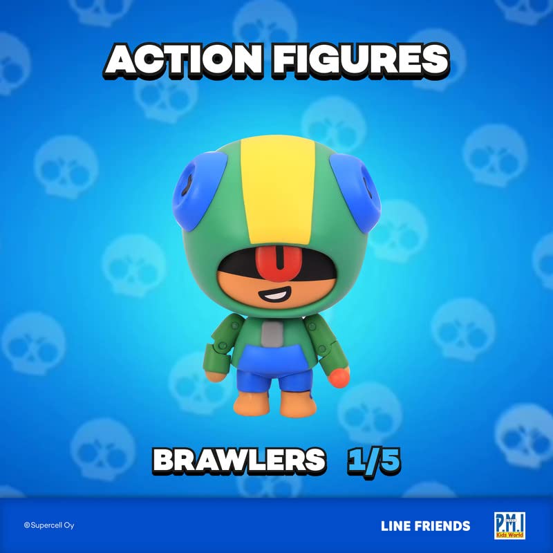 P.M.I. Brawl Stars 4.5'' Leon With Lollipop Action Figure - Officially Licensed, Articulated, Gift For Gamers