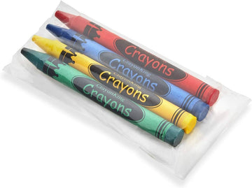 CrayonKing Bulk Crayons - 100 Non-Toxic Crayon Sets (25 Packs of 4) - Assorted Colors, Individually Wrapped for Parties & Classrooms