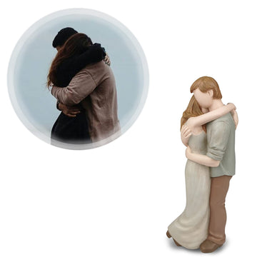 Camsoon Romantic Hug Couple Happy Wedding Anniversary Sculpted Hand-Painted Figurine Gifts For Her Him, In Loving Moments Statue Gift For Engagement Valentine'S Day Birthday