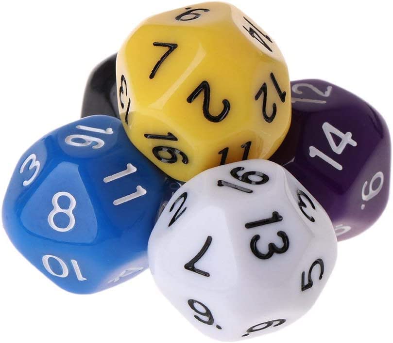 10 Pcs Polyhedral Dice for Dungeons and Dragons 16 Sided Dice Set Polyhedral Dice with Other Table Games with Random Multi Color