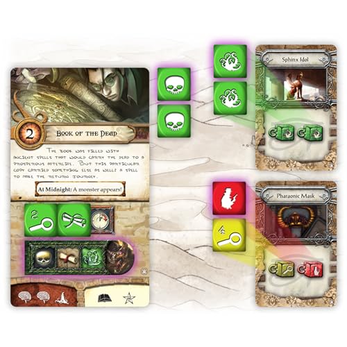 Elder Sign Omens Of The Pharaoh Board Game Expansion - Egyptian Adventure! Cooperative Horror Mystery Game, Ages 14+, 1-8 Player