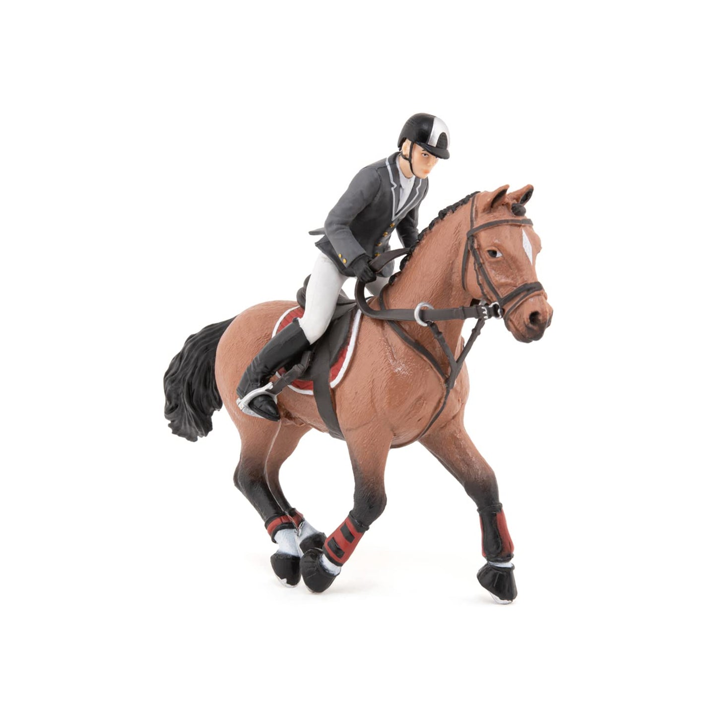 Papo - Hand-Painted - Figurine - Horses,Foals And Ponies - Competition Horse With Rider-51561 - Collectible - For Children - Suitable For Boys And Girls - From 3 Years Old