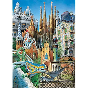 Educa Gaudi Collage Miniature Puzzle - 1000 Piece Cardboard Model 11874