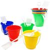 The Dreidel Company Beach Day Playsets (Pack of 6) 5.25'' Sand Bucket Play Set Box Includes, Pail & Shovel Sand Toy for Boys and