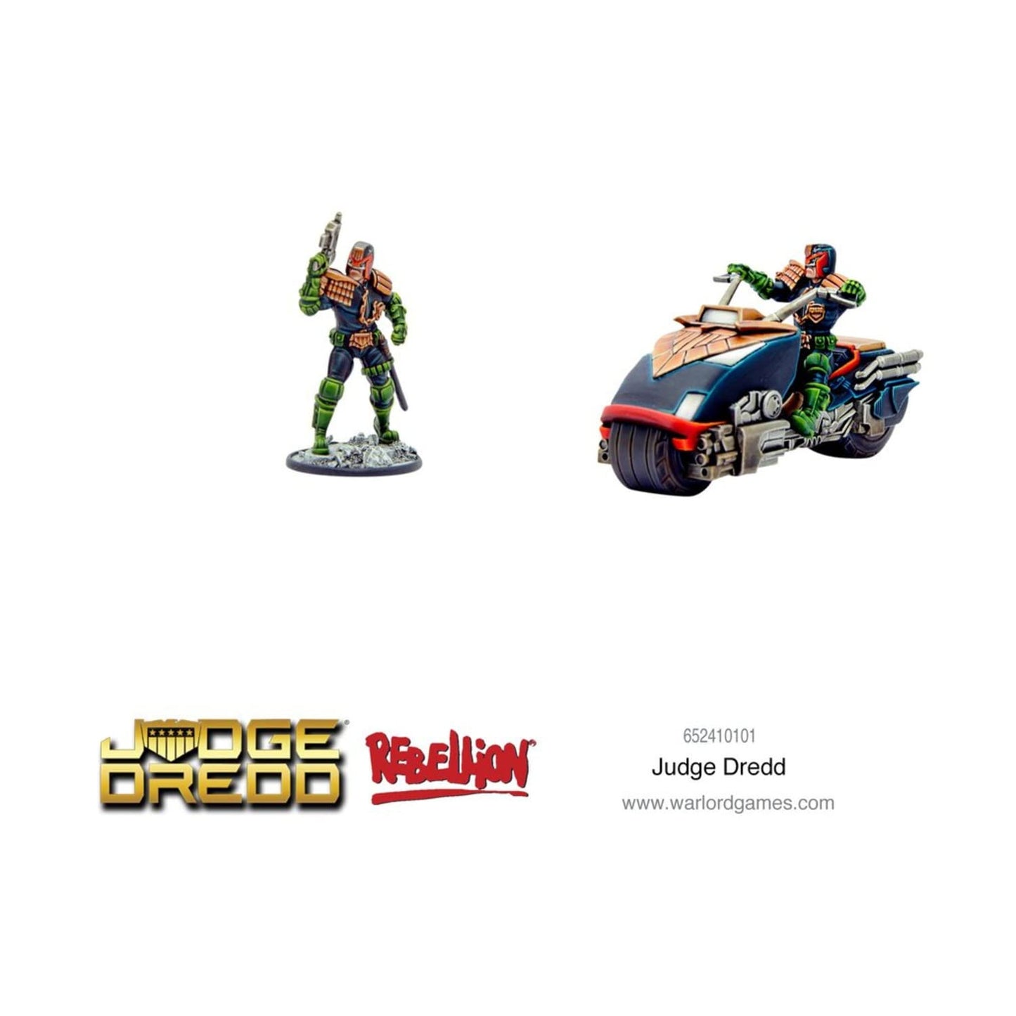 Warlord Judge Dredd Figure And Lawmaster Bike Game - Role Playing Strategy Board Games For Adults, Table Top Dystopian Future Strategic Wargaming Kit - Tabletop Sci Fi Rpg Without Terrain