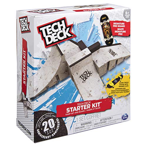 Tech Deck Starter Kit, Customizable Ramp Set With Exclusive Pro Fingerboard And Trainer Clips, Kids Toys For Boys And Girls Ages 6 And Up