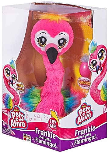 Pets Alive Frankie the Flamingo Pink - 15 Interactive Animal Dancing Plush with 3 Songs, Includes Baby Collectible Flamingo, Par