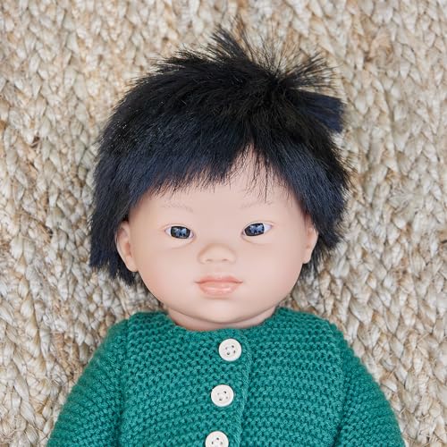 Miniland Doll 15'' Asian Boy With Down Syndrome (Box) - Made In Spain, Anatomically Correct, Quality, Inclusion