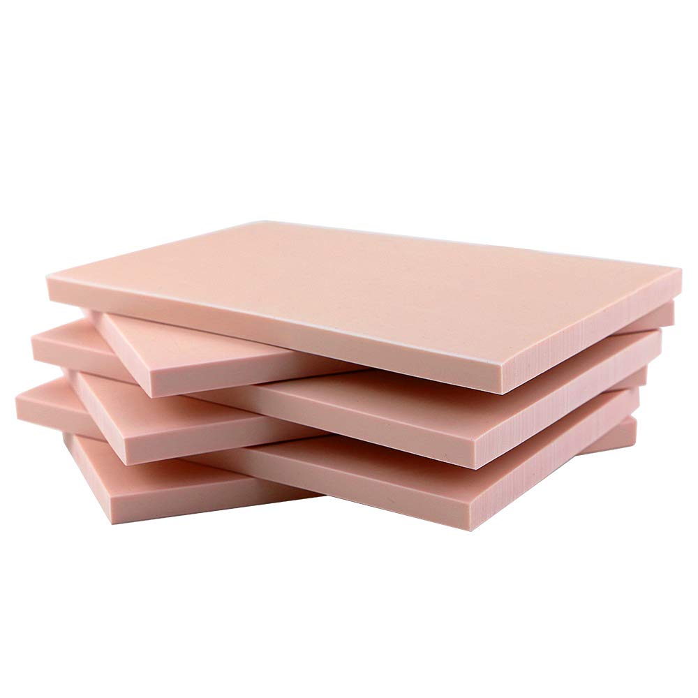 Oopsu 6 Pack 4'X6' Pale Pink Rubber Stamp Carving Blocks Rubber Carved Brick For Stamp Soft Rubber Crafts And Diy Craft Project