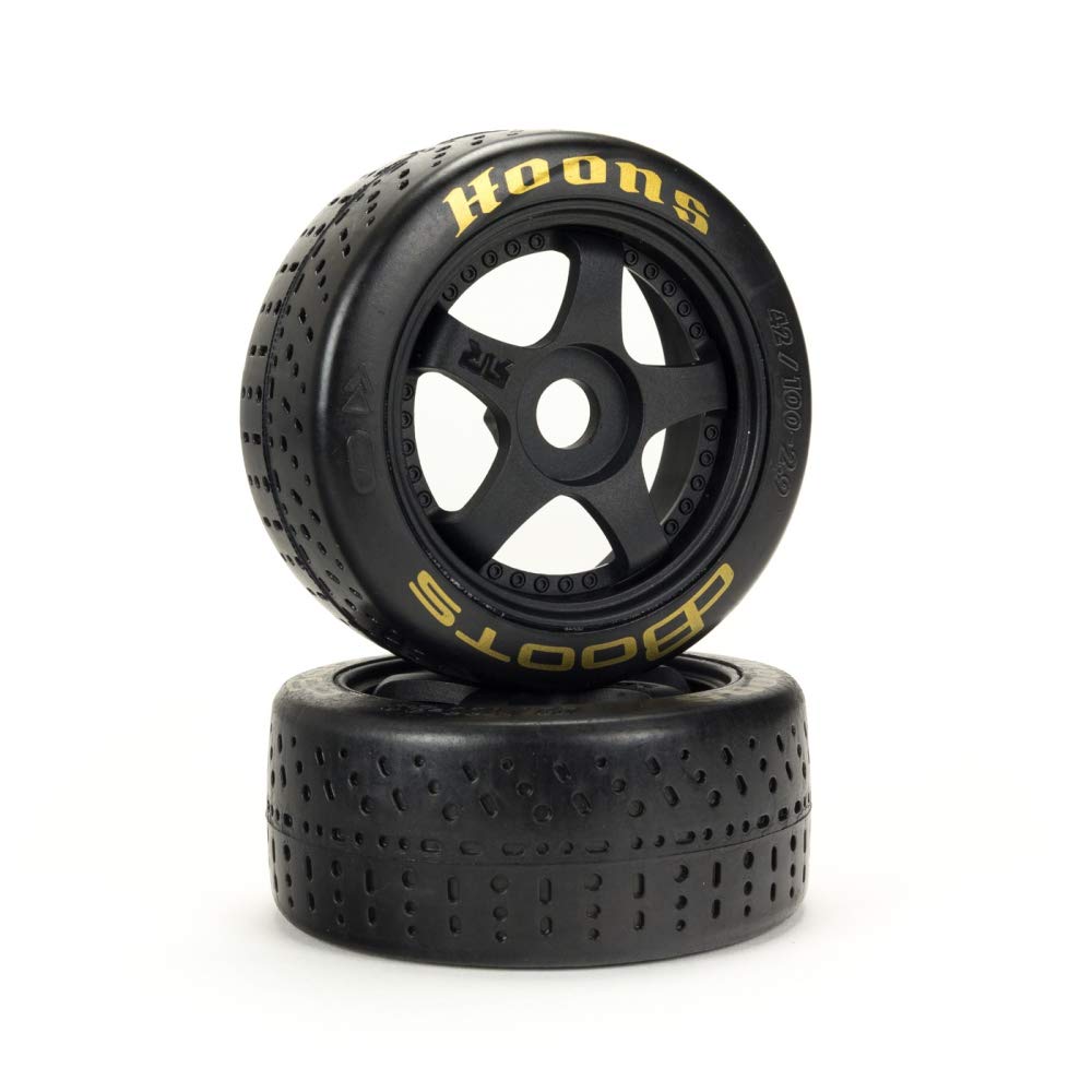 ARRMA DBoots Hoons 42/100mm Gold Belted RC Tires Mounted on 2.9'' 5-Spoke 17mm Hex Wheels (Set of 2): ARA550071,Black