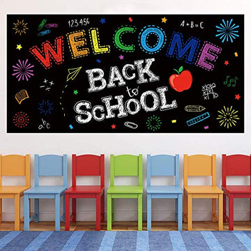 Back to School Banner Decorations - First Day of School Classroom Party Backdrop Supplies