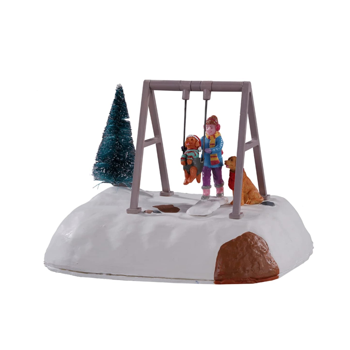Lemax Puppy Gets A Swing Ride, Battery Operated (4.5V) #14836