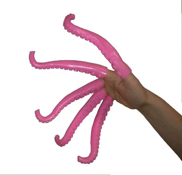 Novelty Giant Www.Noveltygiant.Com 5 Silicone Finger Tentacle Puppets Pink