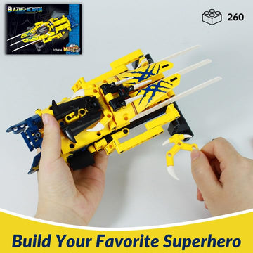 Kabandn Wolver Claw Building Toys for Kids Ages 6 and Up - Kids Role Play Toys with Simulate Flexible Claw - 260pcs Super Hero B