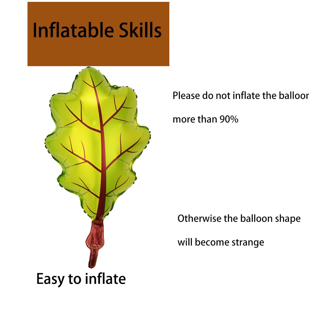 Hadckja Green Leaf Balloon Thanksgiving Balloons Green Leaf Balloons Fall Harvest Thanksgiving-Themed Party Birthday Party Suppl