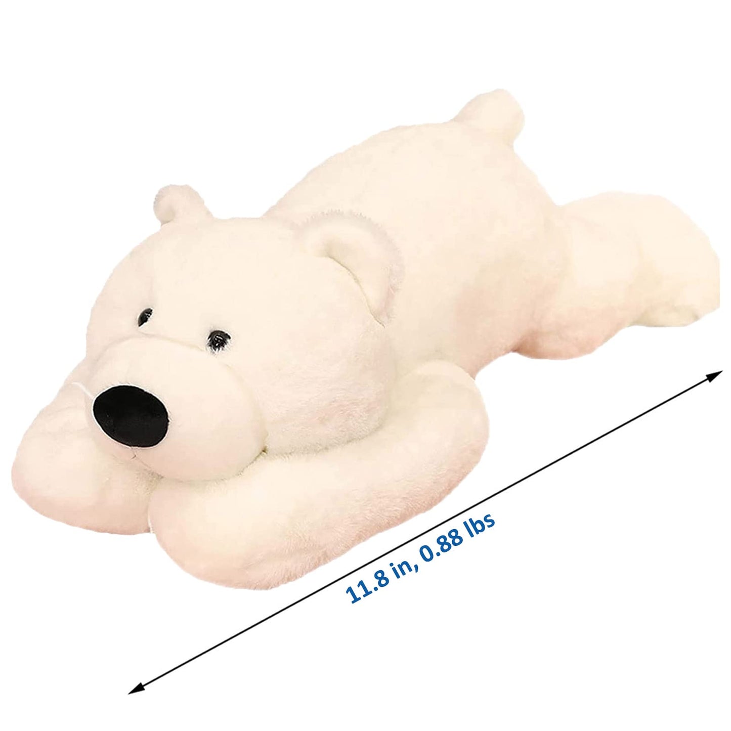 Hronsa Weighted Stuffed Animals, Weighted Bear Stuffed Animal Toy Cute White Bear Plush Pillow For Adults Boys Girls, 11.8In