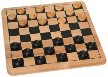 Cardinal Games Wood Checkers & Tic Tac Toe - 2 Sided Game Board and Pieces, multi color, basic pack (6029785)