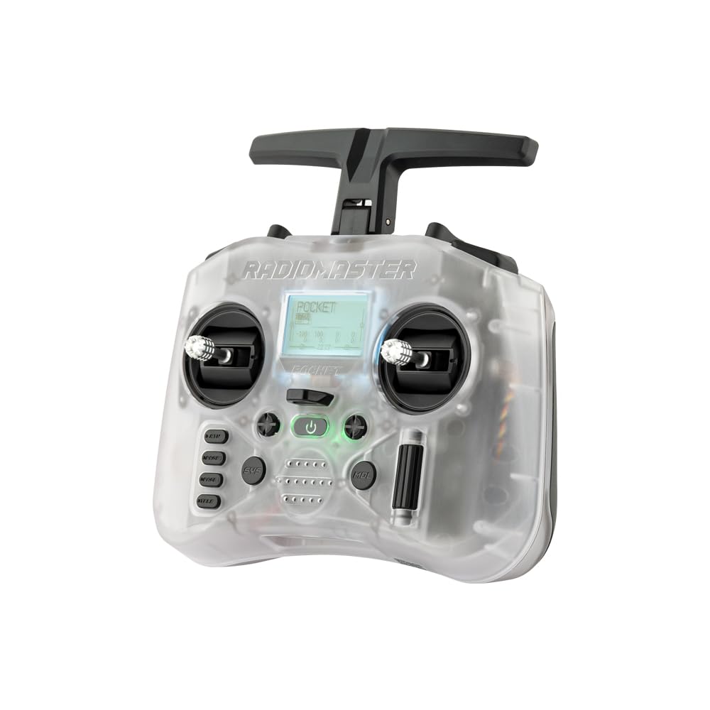 RadioMaster Pocket Portable Remote Controller Hall Gimbal EdgeTX Built in LED Light Mode 2 (Transparent, ELRS)