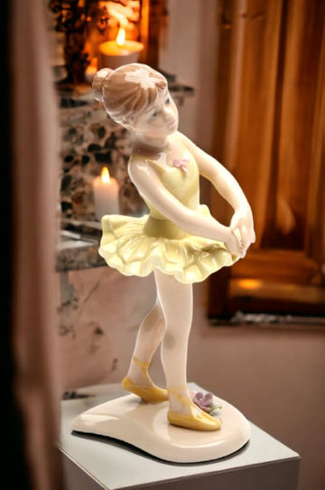 Cosmos Gifts 20864 Ballerina In Yellow Ceramic Figurine, 6-1/8-Inch