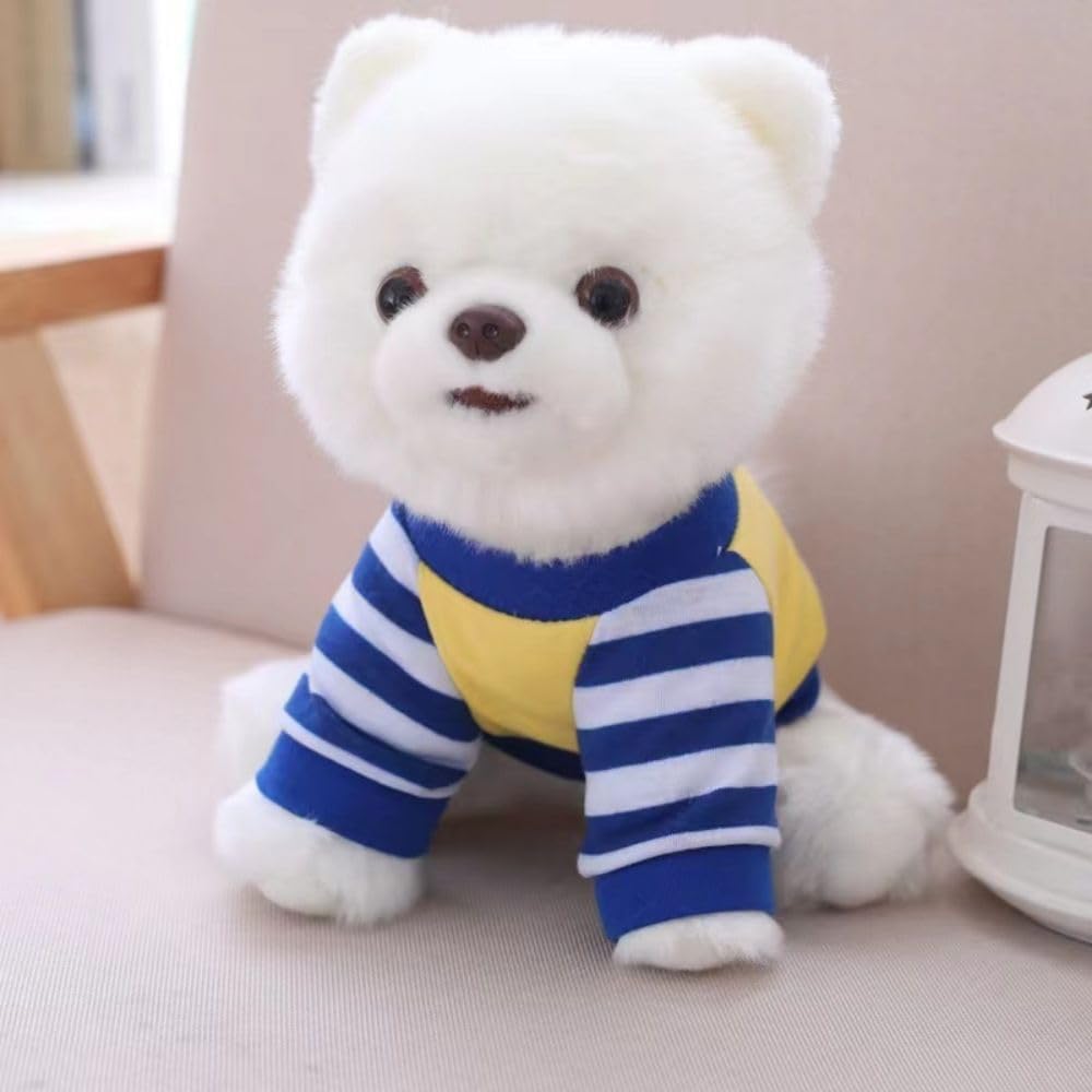 HOKESS Plush Pomeranian Stuffed Animals Toy Dog Cute Soft Plush Pomeranian Dog Lifelike Pet Puppy Present Gift for Girls Boys