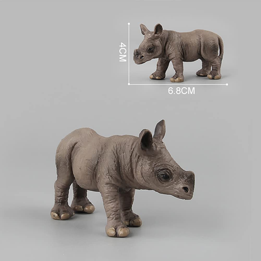 Blapnk 3 Pcs African Jungle Rhinoceros Model Figure Toy, Realistic Rhinos Figurines Collection Playset Preschool Science Educati